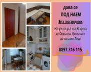 Снимка на имота Едностаен апартамент, Варна, Окръжна Болница | Под наем имоти Варна