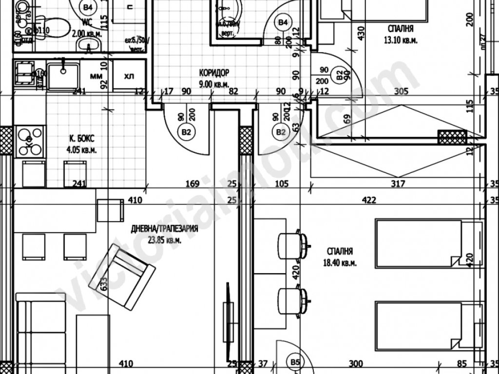 Üç Artı Bir Daire satılık Veliko Tarnovo Kartala