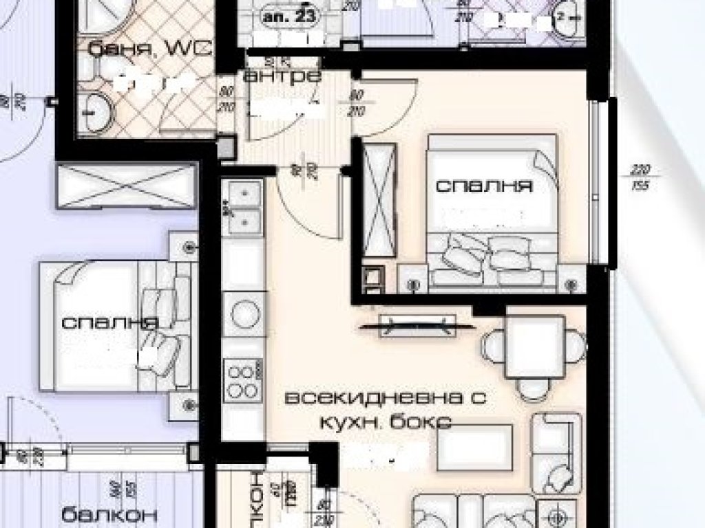 İki Artı Bir Daire satılık Varna Kaysieva Gradina