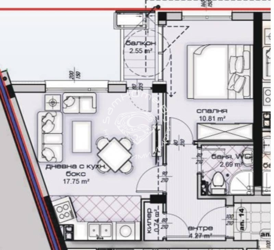 İki Artı Bir Daire satılık Varna Vladislavovo
