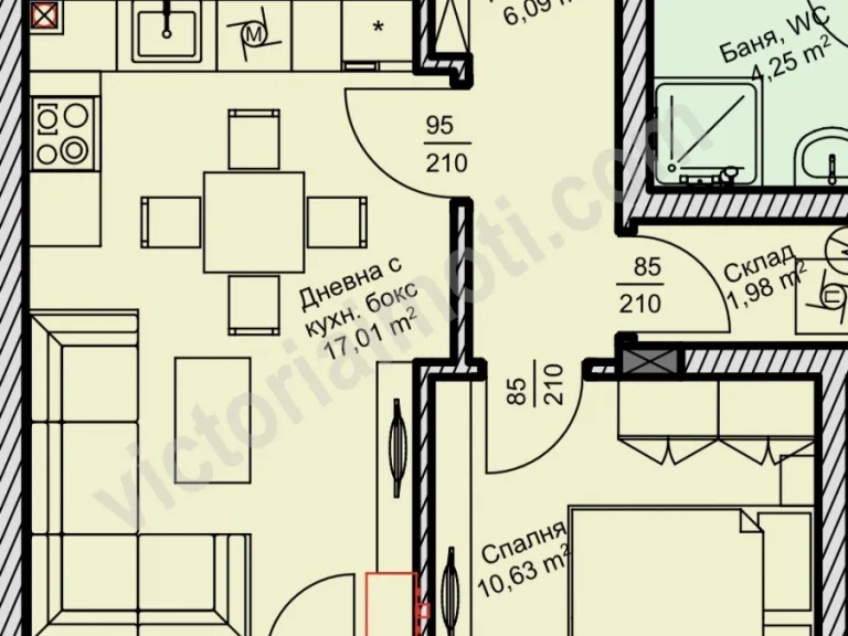 İki Artı Bir Daire satılık Veliko Tarnovo Zona B